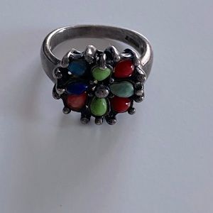 Silver ring multicolor size 7